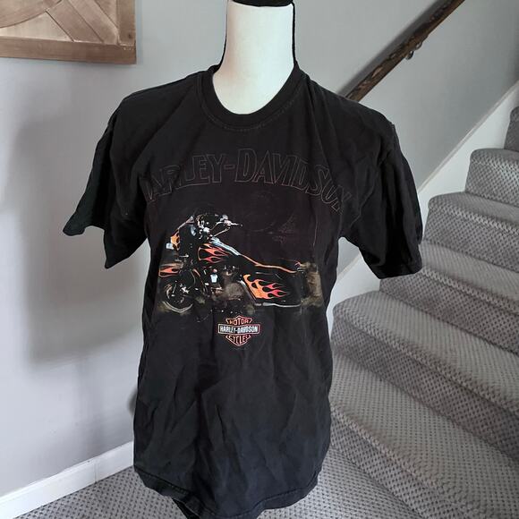 Vtg Harley Davidson tshirt flaming cycle size M - Picture 2 of 4
